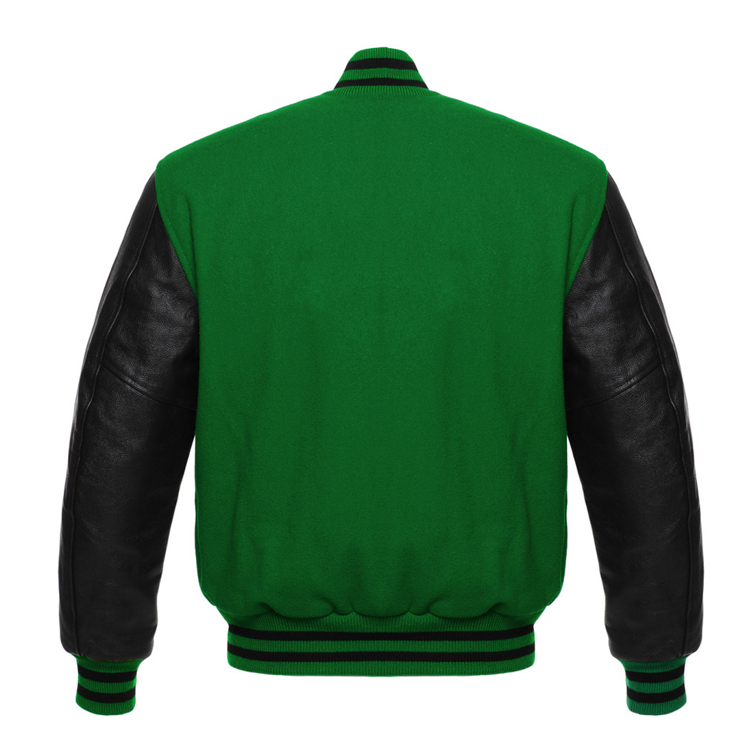 Letterman Varsity Jacket Wool & Real Leather Forest Green/Black – SKAF ...