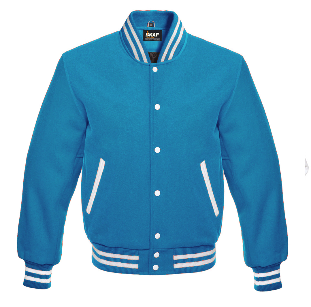 Letterman Varsity Jacket All Wool Columbia Blue – SKAF IMPEX