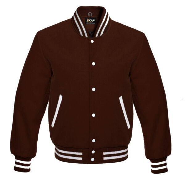 Letterman Varsity Jacket All Wool Dark Brown – SKAF IMPEX