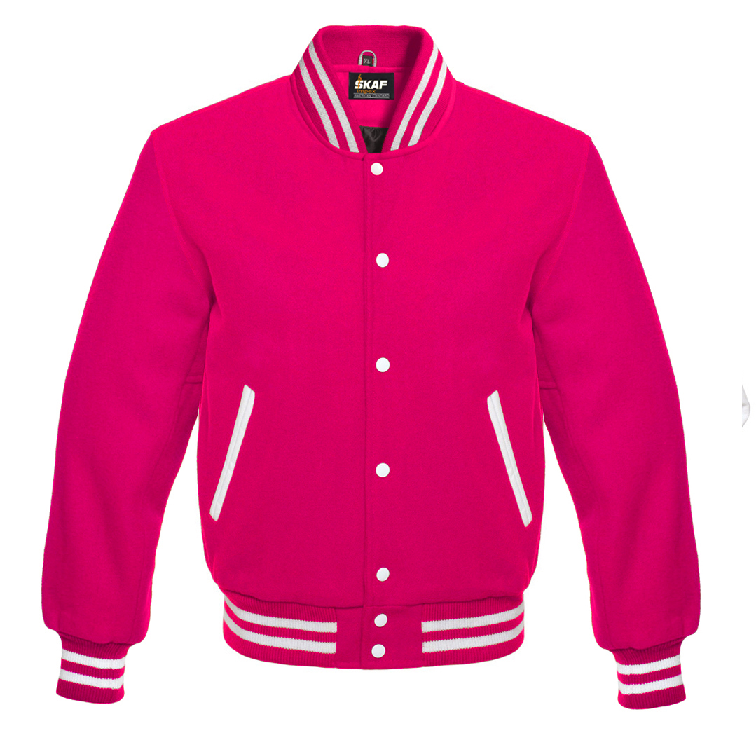 Letterman Varsity Jacket All Wool Hot Pink – SKAF IMPEX