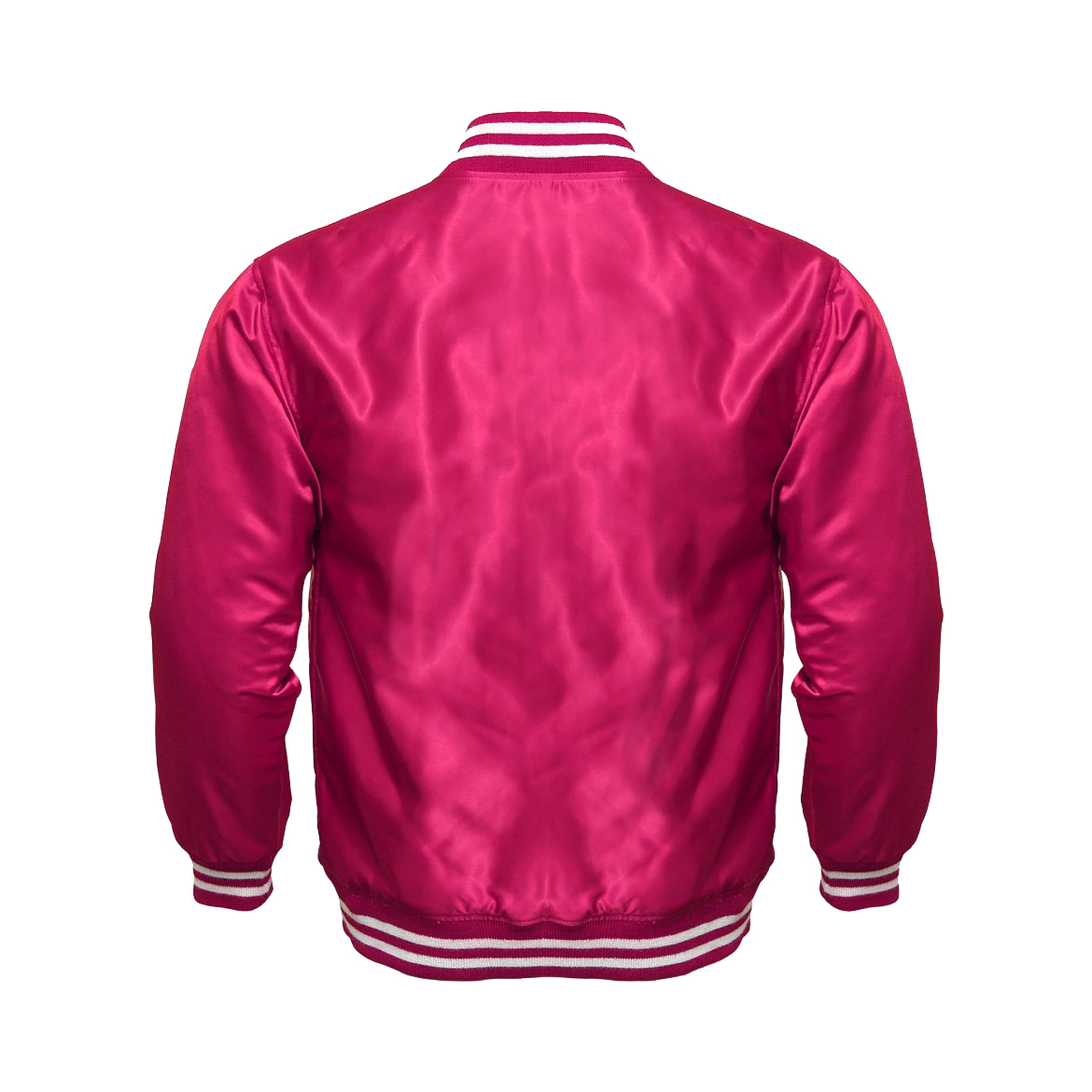 Light Weight Satin Bomber Varsity Jacket – Hot Pink – SKAF IMPEX