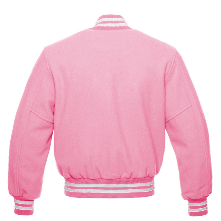 Letterman Varsity Jacket All Wool Pink - SKAF IMPEX