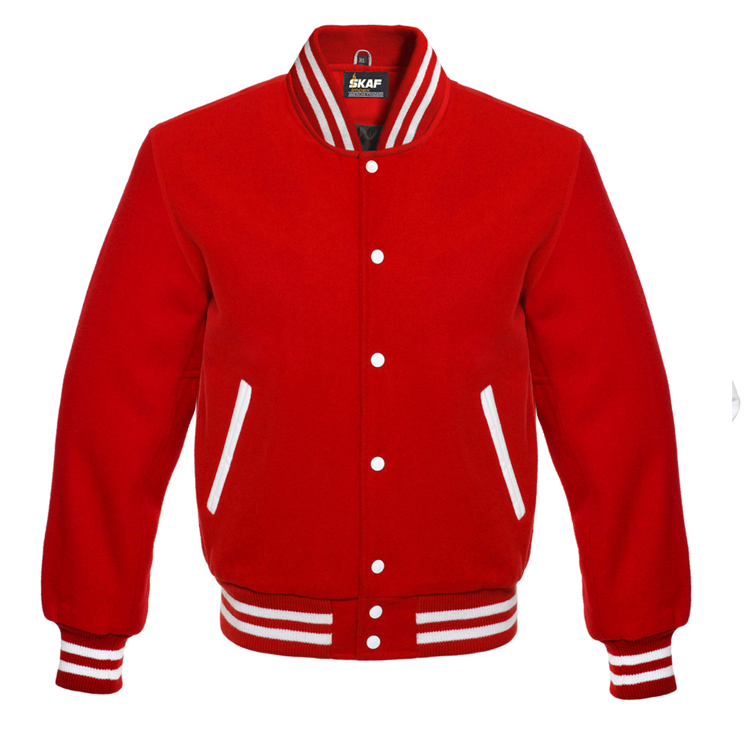 Letterman Varsity Jacket All Wool Red – SKAF IMPEX