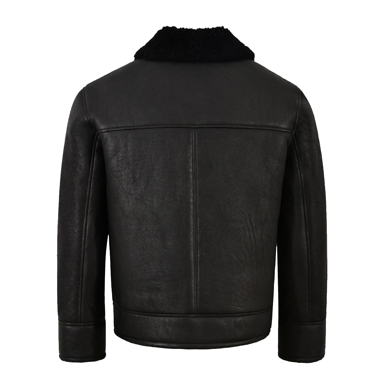 B-3 Black Leather Bomber Flight Polit Jacket - SKAF IMPEX