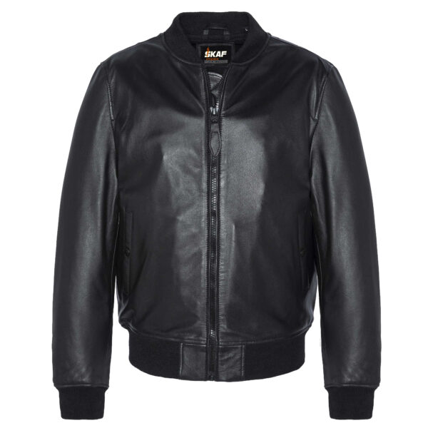 Leather Polit Bomber Flight Varsity Jacket M18