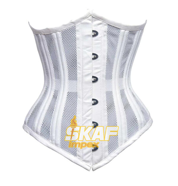 Underbust Mesh Satin Waist Cincher Steel Boned Corset C21MS