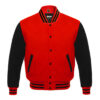 All Wool Varsity Jacket Red Black