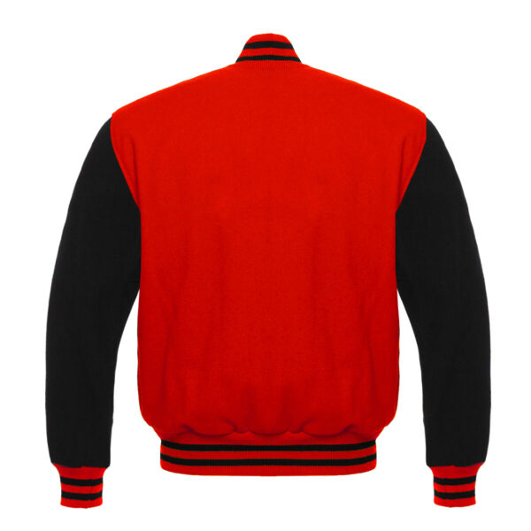 All Wool Varsity Jacket Red Black